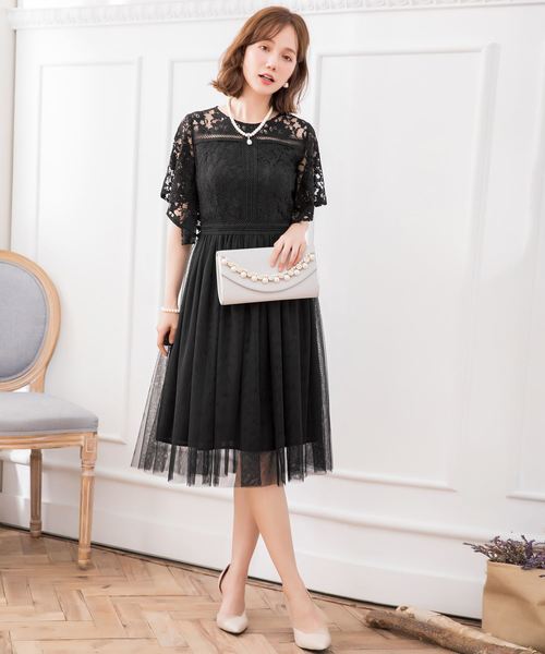 らしい ドレス 通販 Paypayモール 結婚式ワンピースレースとチュールドッキングドレス Zozotown Paypayモール