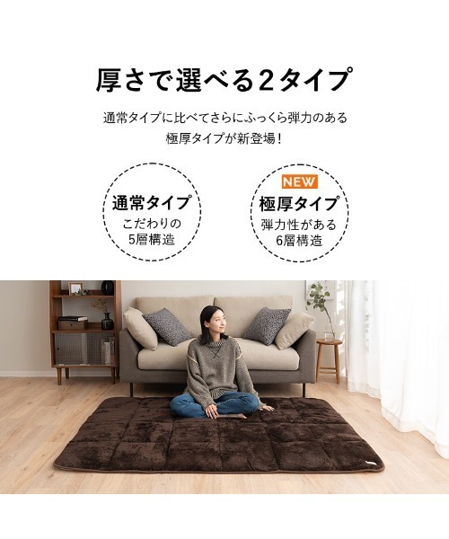 東京家具 ラグ ラグマット ＋4℃ もちふわ触感「ヒートプラス」リビング