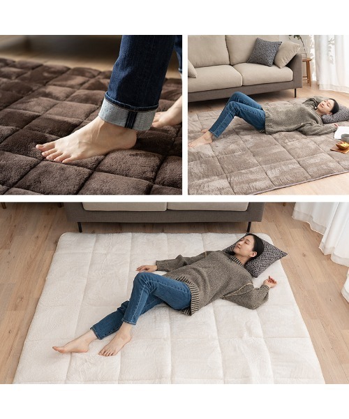東京家具 ラグ ラグマット もちふわ触感「ヒートプラス」リビングで
