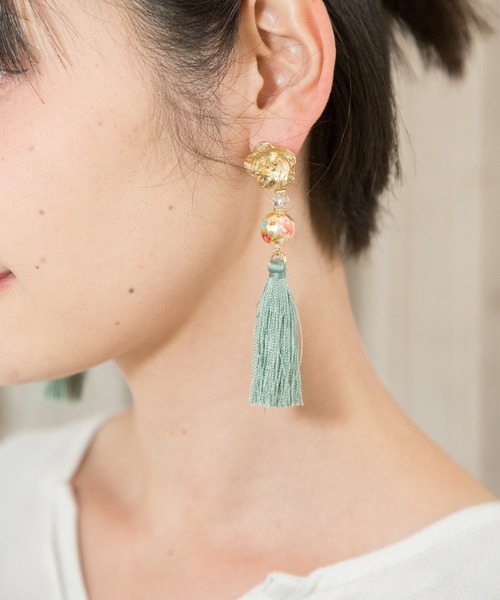 カヤ ピアス 「カヤ」桔梗和玉タッセルピアス レディース : ZOZOTOWN