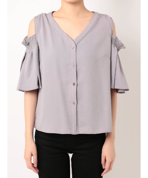 EMODA シャツ ブラウス プリーツスリーブオープントップ レディース  