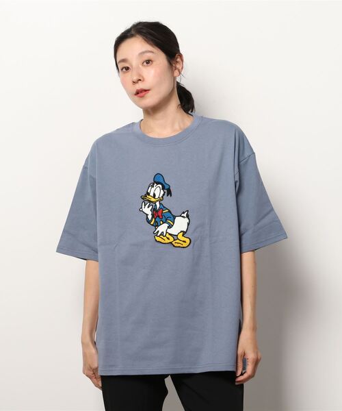 Disney（ディズニー） tシャツ 半袖 ミッキー ドナルド サガラ刺繍T