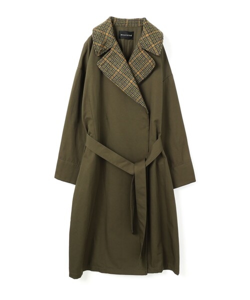 ミズイロインドのロングコート mizuiro ind (ミズイロインド) テーラードロングコート