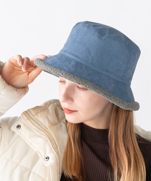 14+（イチヨンプラス） 帽子 ハット ボアスエードバケットハット