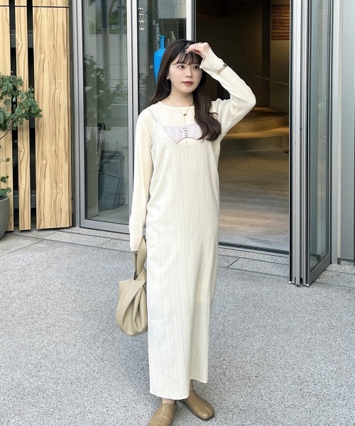 BAB（バブ） ワンピース 「nao×Bab」シャドーストライプキャミ 