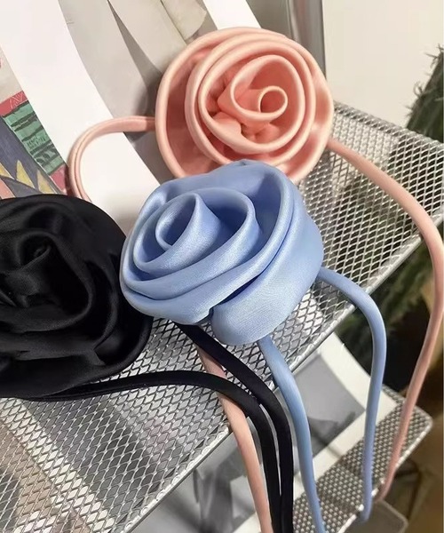 LA VORAGINE（ラ ヴォラジネ） チョーカー 布芸バラの花チョーカー 