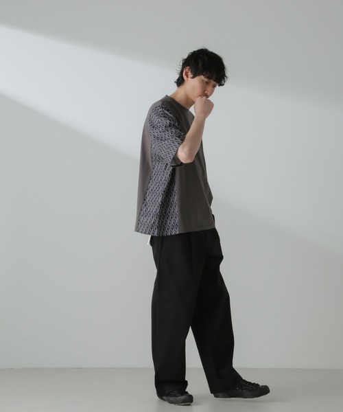 NANO universe tシャツ 切り替えパターンTシャツ 半袖