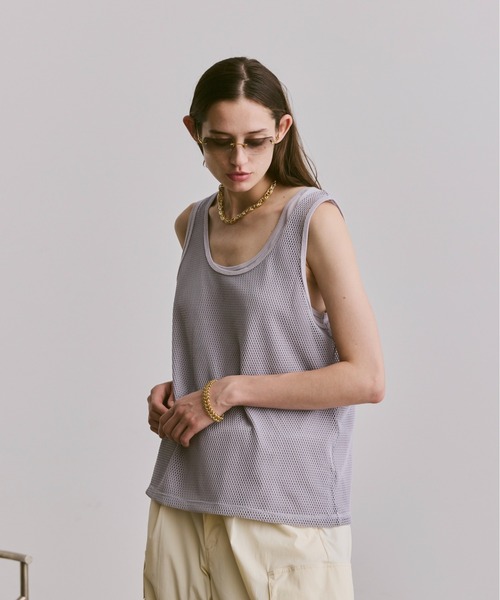 soerte タンクトップ sleeveless cut and sewn (mesh