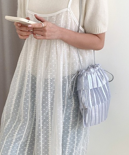 leune ショルダーバッグ バッグ シャイニープリーツフリルショルダー 