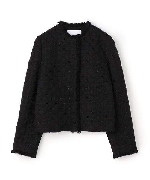 美品‼️Bellsey ノーカラージャケット ブラック・ホワイト Ballsey ジャケット ノーカラージャケット Bella シングルクルー