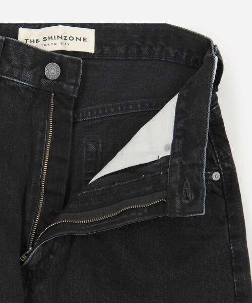 【美品】THE SHINZONE ブラックデニムパンツ テーパード PO THE SHINZONE 「THE SHINZONE」 デニムパンツ 38 ブラック