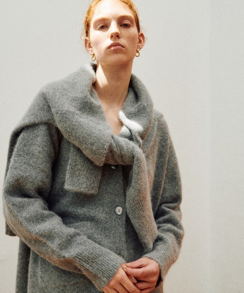 カーディガン 「LARUTA」FOX混Vネックニットカーデ レディース FOX混V