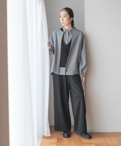 美品✨24SS　エストネーション ミラノリブジレ　ベスト　ネイビー　フリーサイズ ミラノリブフレンチフリーブニット ベスト ニット[品番
