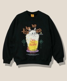 go slow caravan トレーナー スウェット 空紡糸裏毛 猫と麦酒