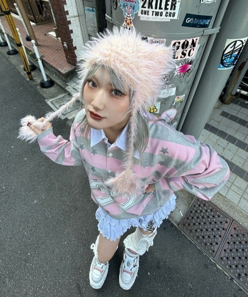ポロシャツ ポロ 「SETUP‐EXE」33 STAR STRIPE POLO TOP レディース SETUPEXE ポロシャツ ポロ 「SETUP‐EXE」33 STAR STRIPE POLO