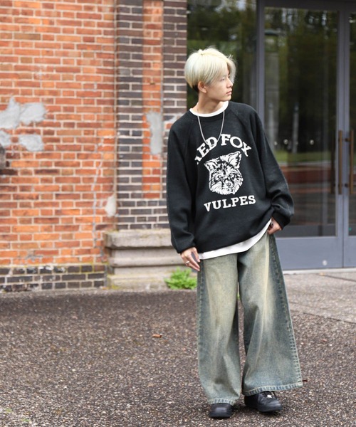 カサブランカ　ロングスリーブニット　ウールカシミヤ　プリント　L CORISCO ニット セーター 「CORISCO」 アニマル ジャガード