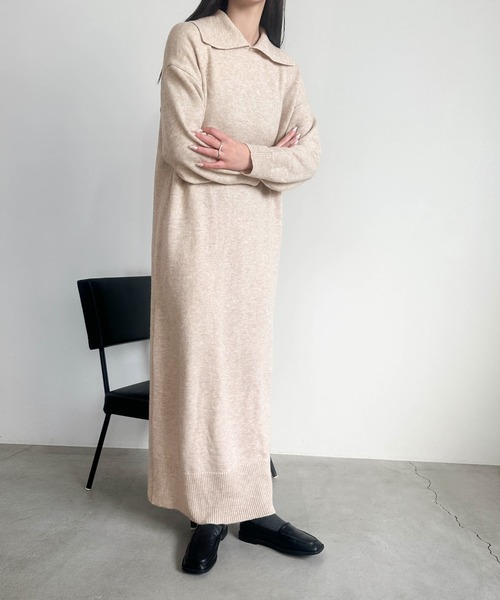 select MOCA（セレクトモカ） ワンピース ポロニットロングワンピース