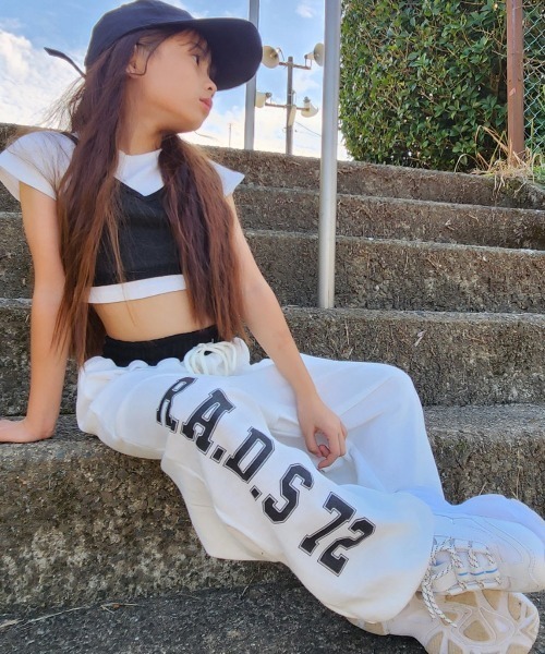 RandS ワイドパンツ パンツ プリントスウェットパンツ キッズ 子供服