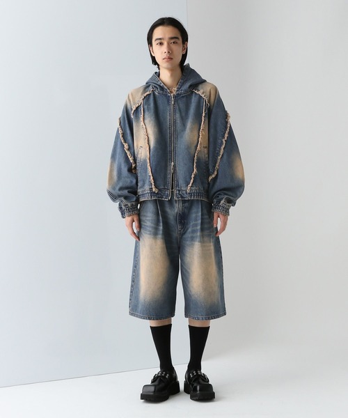 HARE ジーンズ 「SET UP対応」ダメージデニムバギーショーツ