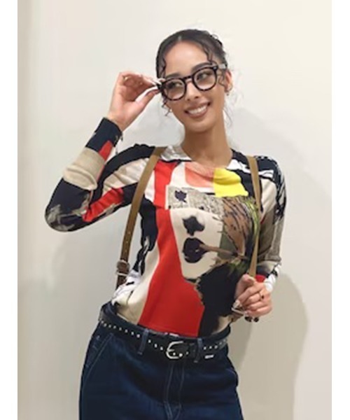 ニット セーター ラクロワのコラージュセーター レディース