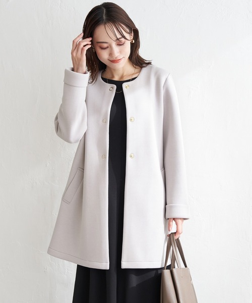 タグ付き新品 LoungeDress ノーカラーコクーンコート ノーカラーコクーンコート [K946] - レディースファッション通販