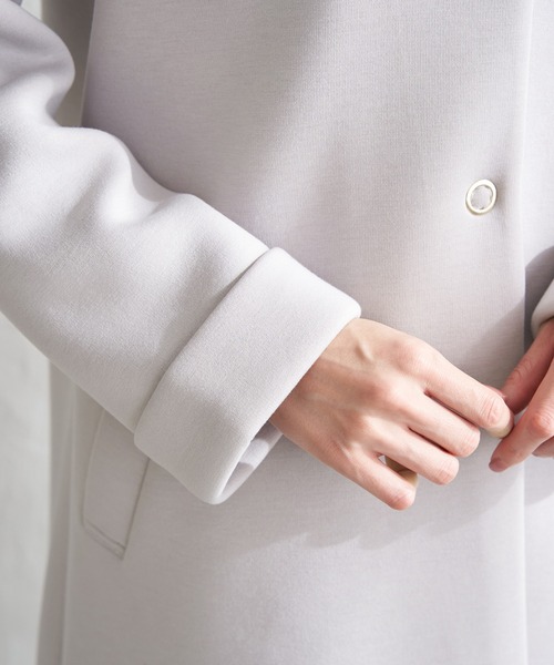 IKKA LOUNGE ノーカラーコート コート ダンボールニットノーカラー