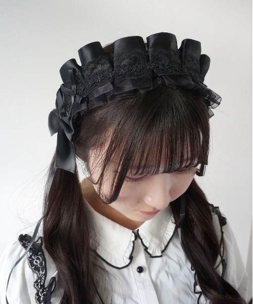 Port（ポート） 「 」 リボン付き フリル ヘッドドレス : ZOZOTOWN