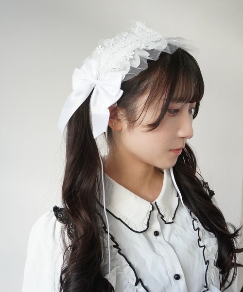 Port（ポート） 「 」 リボン付き フリル ヘッドドレス : ZOZOTOWN