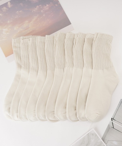 靴下×10 ルーズソックス×1ブランド Lace Ladies（レースレディース） 靴下 「10足セット」ソリッドカラー
