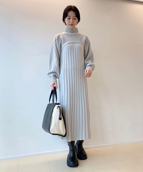 Mila Owen（ミラオーウェン） ニットワンピース 0 グレー レディース