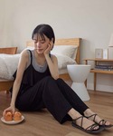 セットアップ リンクルキャミソール&パンツセッ...の詳細画像5