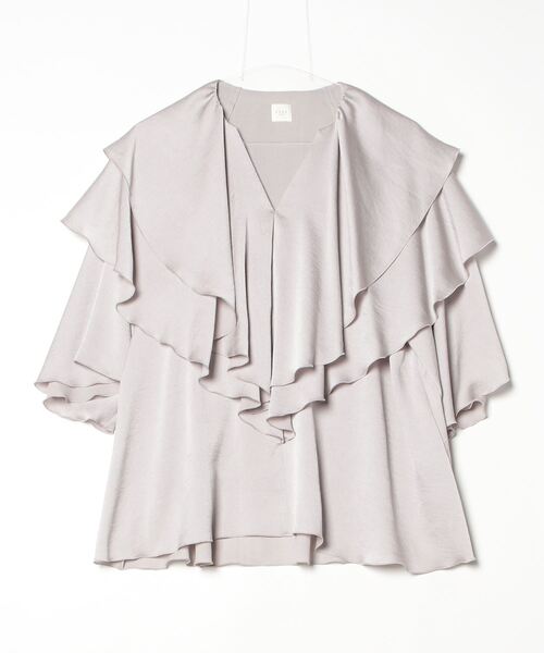 「EFFE BEAMS」 7分袖ブラウス 36 ベージュ レディース