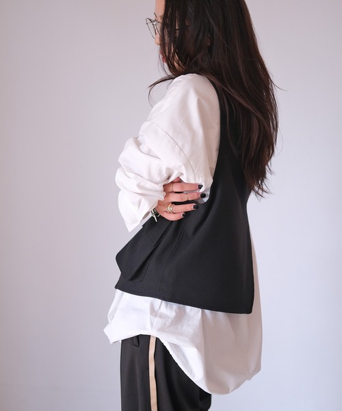 AKTE ニットベスト AKTE（アクテ）の「Vネックシャギーニットベスト（ベスト）」 - WEAR