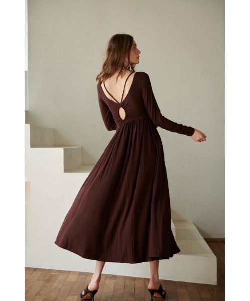 Estella.K ワンピース Magnolia Open Back Long Dress Wオープン
