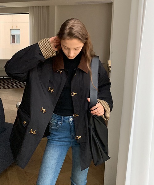 Fano Studios」 ステンカラーコート X-SMALL ブラック レディース