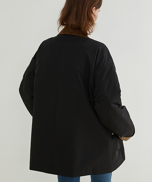 Fano Studios」 ステンカラーコート X-SMALL ブラック レディース