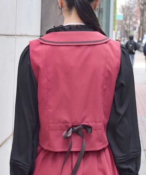 axes femme（アクシーズ ファム） ベスト ジレ ディープネックジップ