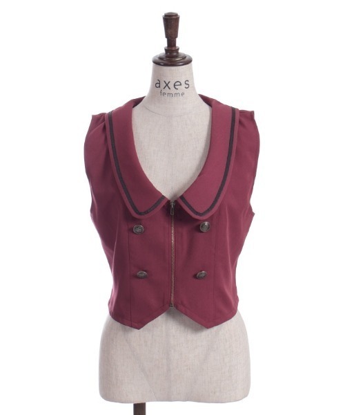 axes femme（アクシーズ ファム） ベスト ジレ ディープネックジップ