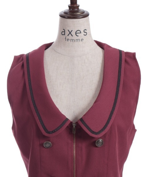 axes femme（アクシーズ ファム） ベスト ジレ ディープネックジップ