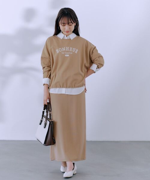 tシャツ カットジョーゼットドロストトップス 「低身長・小柄