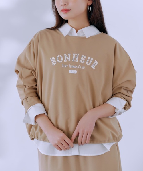 tシャツ カットジョーゼットドロストトップス 「低身長・小柄女性」 レディース tシャツ カットジョーゼットドロストトップス 「低身長・小柄