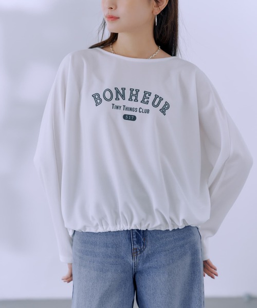 tシャツ カットジョーゼットドロストトップス 「低身長・小柄女性」 レディース