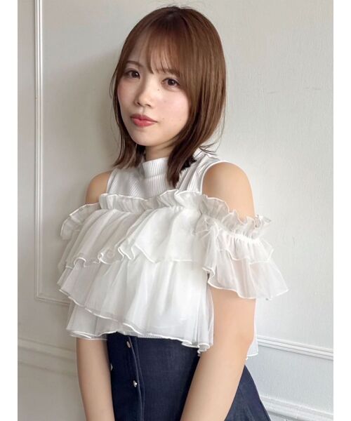 dazzlin 新作 2WAYスリーブコンパクトフリルトップス　フリーサイズ 2WAYスリーブコンパクトフリルトップス（Tシャツ/カットソー