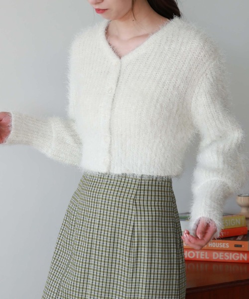 「archives」 ニットカーディガン MEDIUM ブルー レディース_画像2