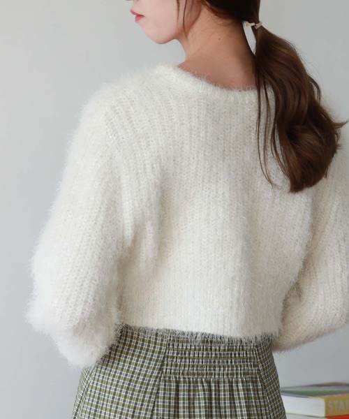 「archives」 ニットカーディガン MEDIUM ブルー レディース_画像4