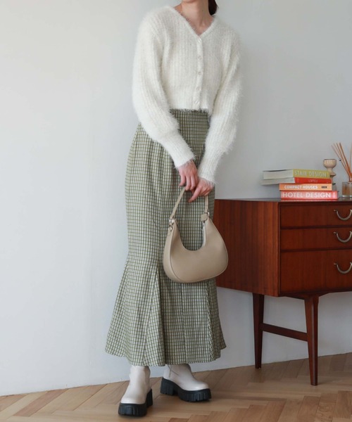 「archives」 ニットカーディガン MEDIUM ブルー レディース_画像6