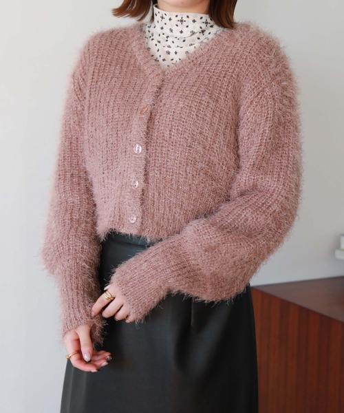 「archives」 ニットカーディガン MEDIUM ブルー レディース_画像7