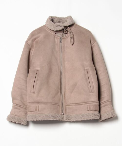 LOWRYSFARM ベージュ ボリュームスリーブ ジャケット☆未使用に近い☆ LOWRYS FARM（ローリーズファーム） ジップアップブルゾン FREE