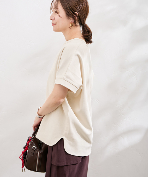 tシャツ M0696 ピグメント加工スキッパー レディース JOURNAL STANDARD tシャツ 抗菌防臭ドライポンチスキッパー
