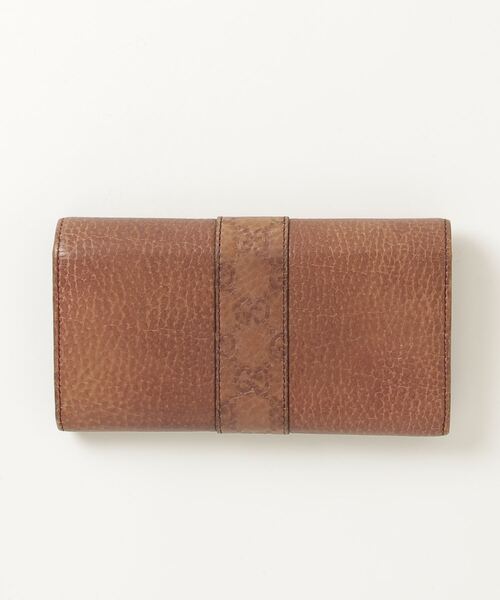 【美品】GUCCI グッチ　シマライン長財布　ブラウン　レザー GUCCI 「GUCCI」 シマライン 長財布 - ブラウン レディース